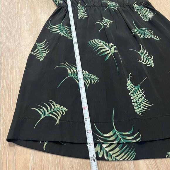 MOMONI Black Floral Print Silk Blend Short Sleeve Short Mini Dress, size S - Picture 7 of 8